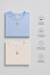 Paquete Camiseta Clásica Ted Azul/Marfil