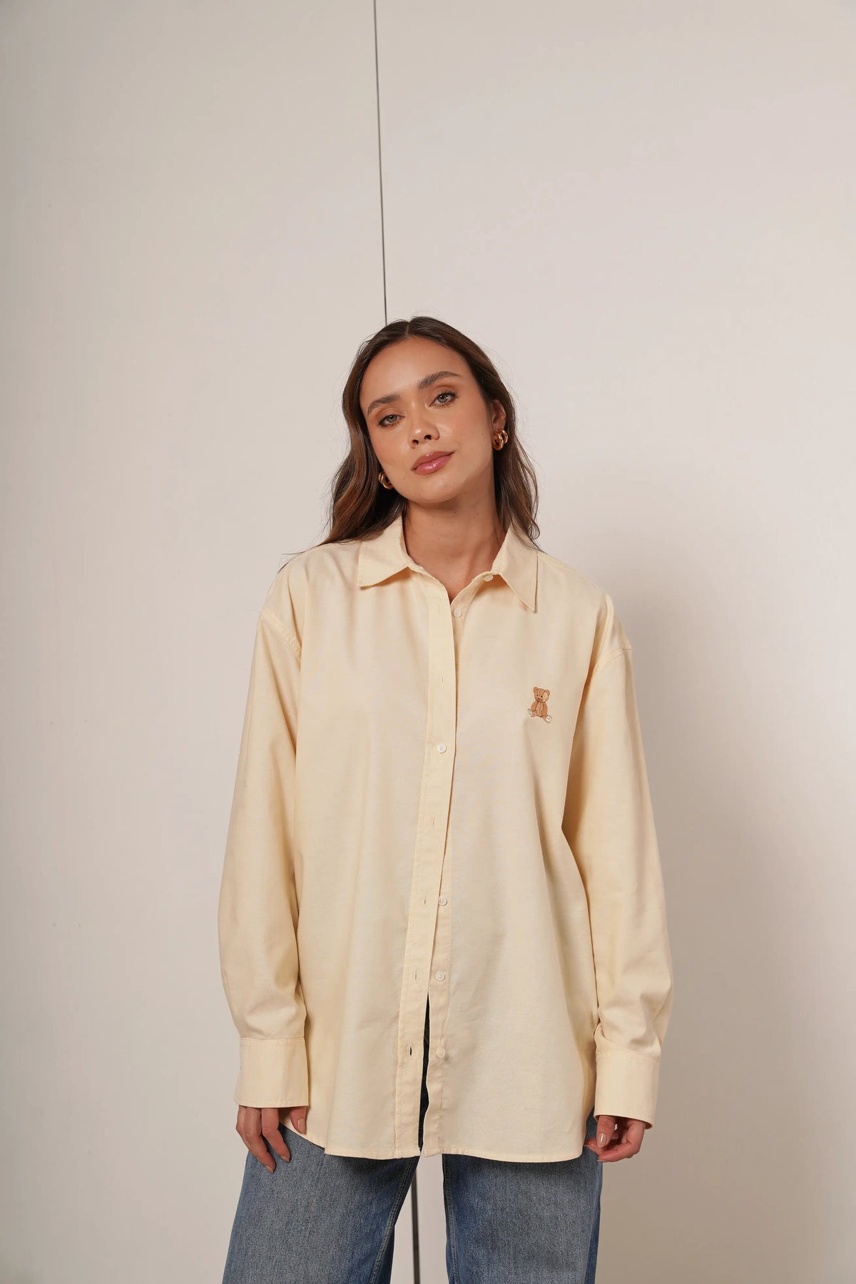 Teddy – camisa de Botones Oversize Yellow