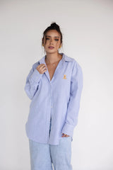 Camisa de Botones Oversize Rayas