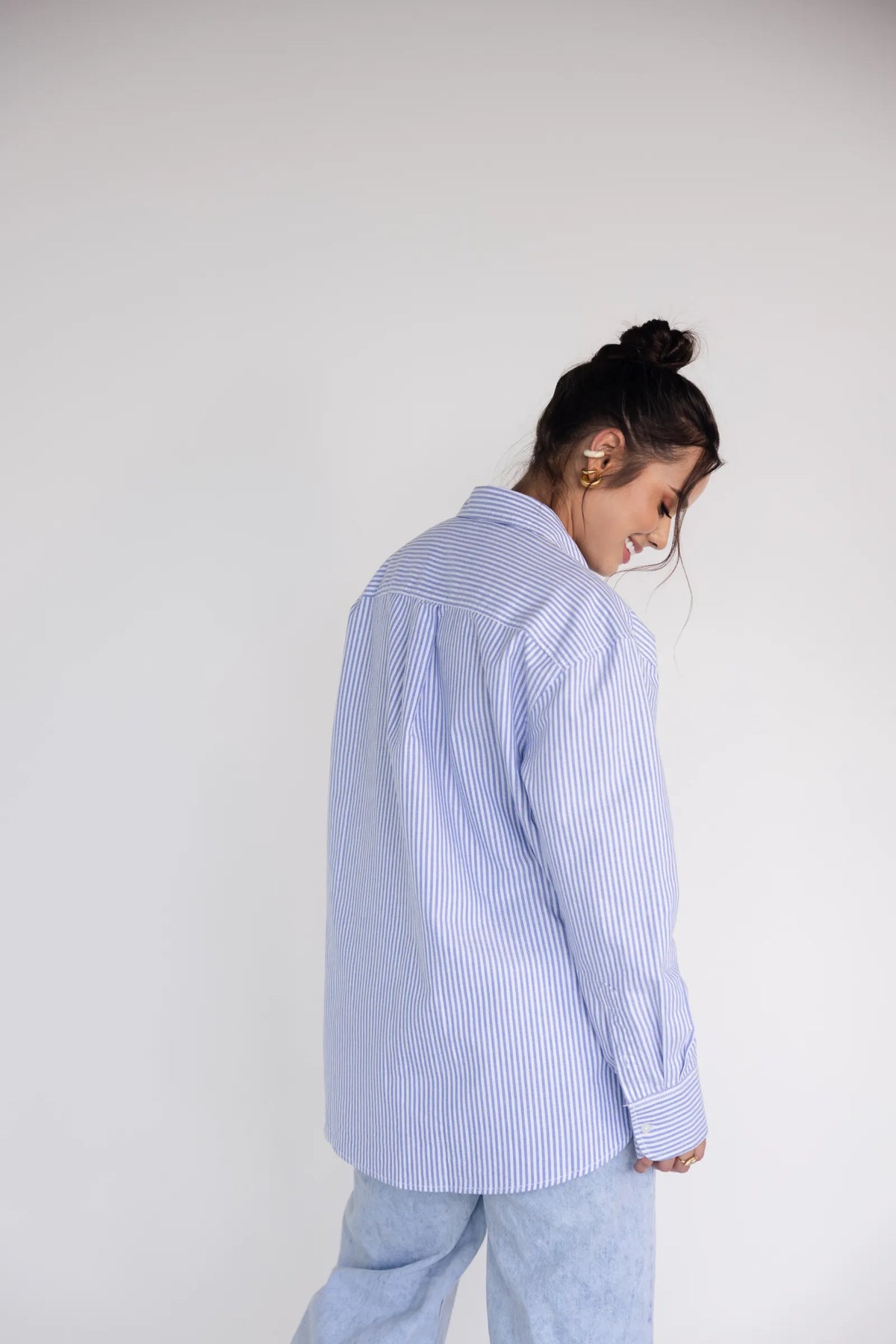 Teddy - Camisa de Botones Oversize Rayas