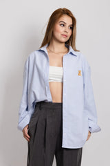 Camisa de Botones Oversize Rayas