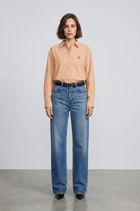 Teddy – camisa de Botones Oversize Yellow Ocre