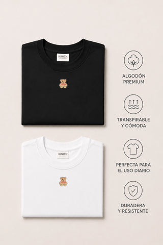 Paquete Camiseta Ted Negro/Blanco