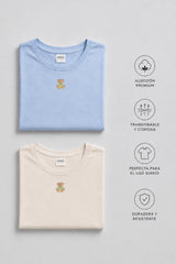 Paquete Camiseta Clásica Ted Azul/Marfil