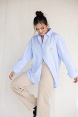 Teddy – camisa de Botones Oversize Blue