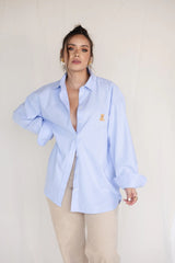 Teddy – camisa de Botones Oversize Blue