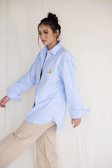 Teddy – camisa de Botones Oversize Blue