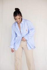 Teddy – camisa de Botones Oversize Blue