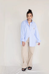 Teddy – camisa de Botones Oversize Blue