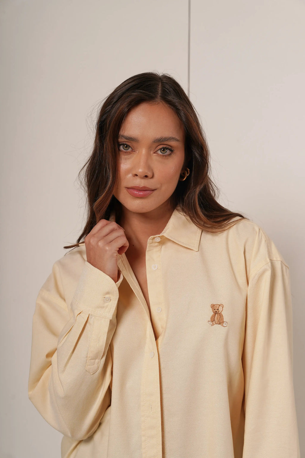 Teddy – camisa de Botones Oversize Yellow