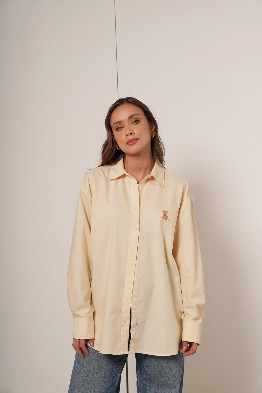 Teddy – camisa de Botones Oversize Yellow