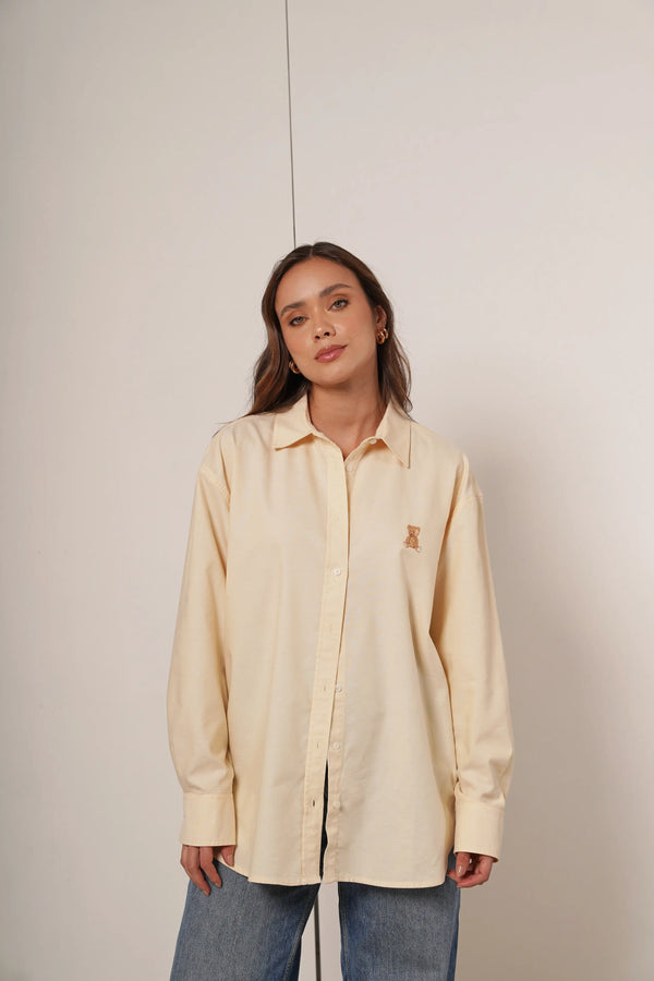 Teddy – camisa de Botones Oversize Yellow