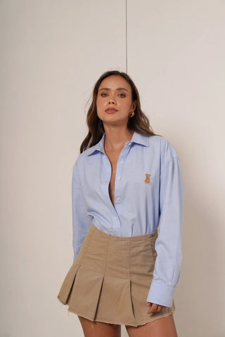 Teddy – camisa de Botones Oversize Blue