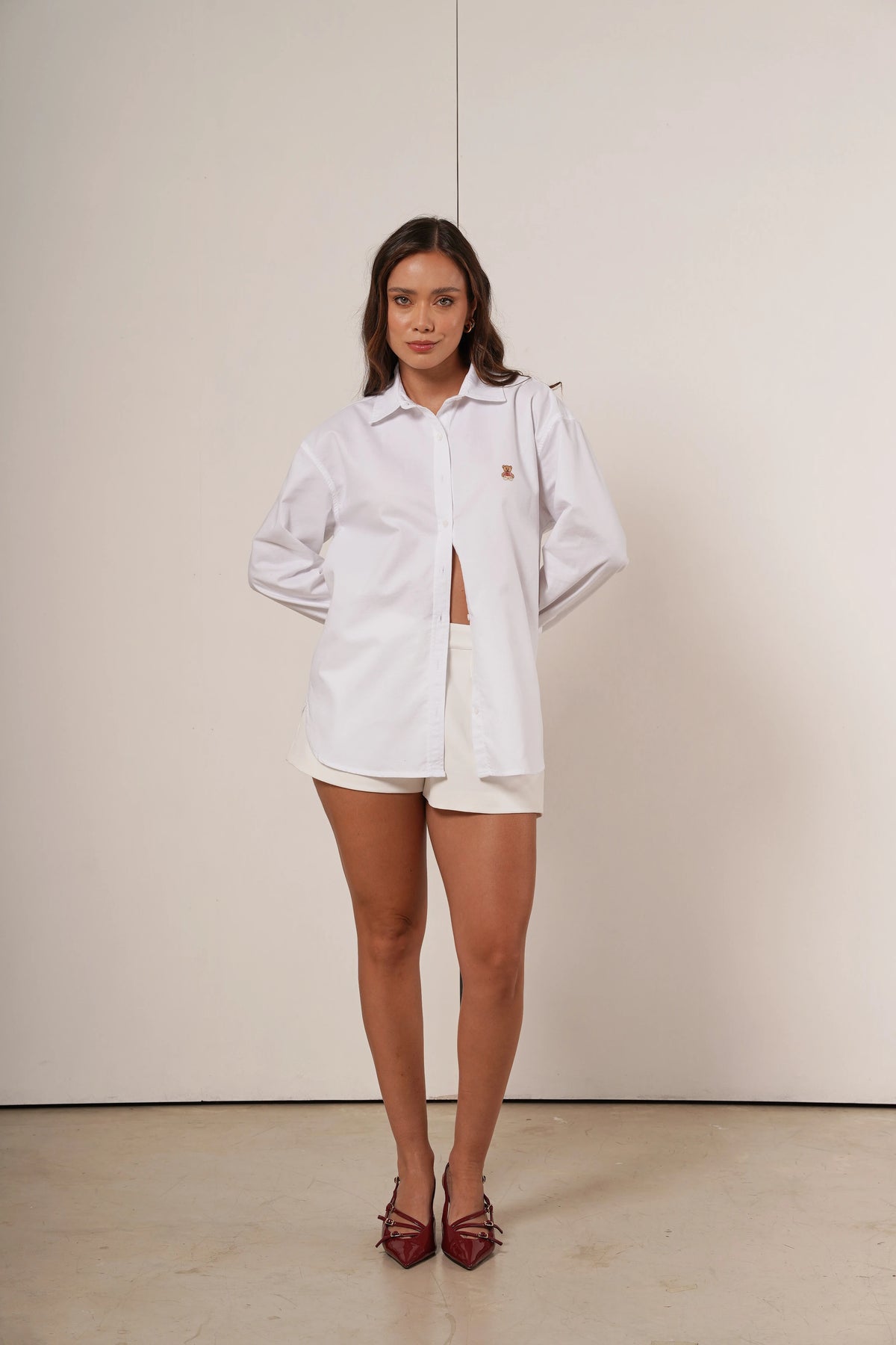 Little Teddy - Camisa de Botones Oversize White