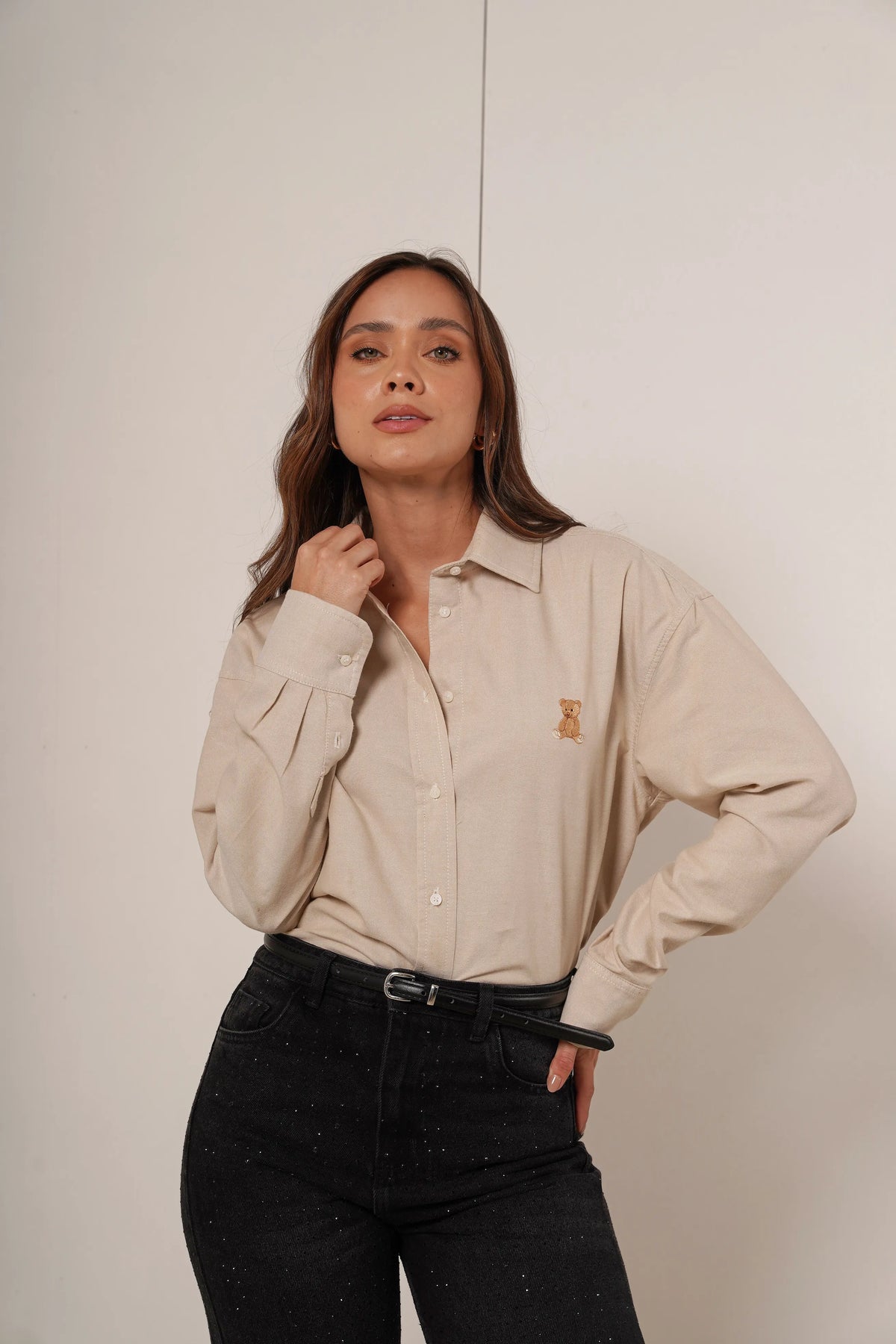 Teddy – camisa de Botones Oversize Camel
