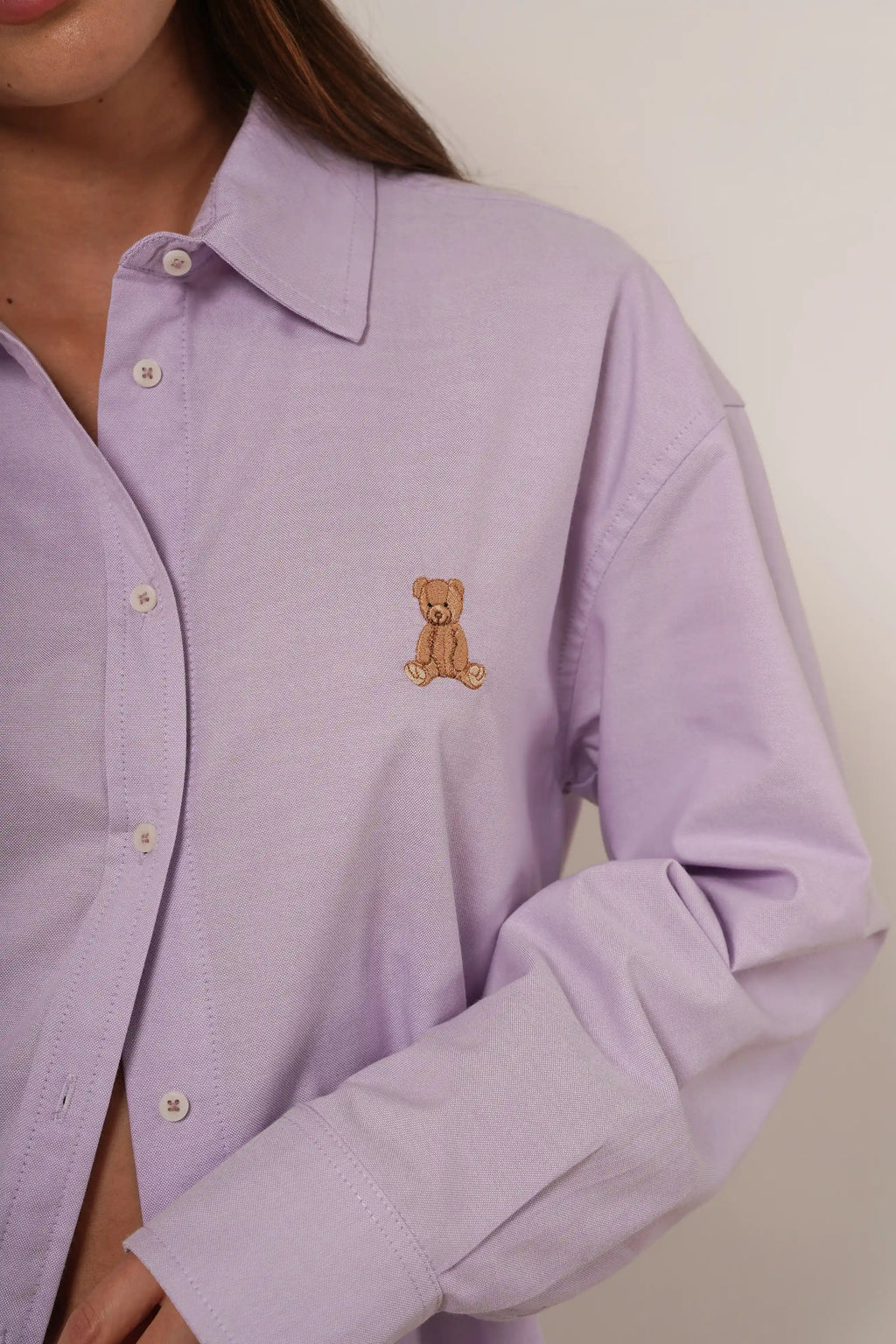 Teddy – camisa de Botones Oversize Lila
