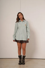 Teddy – camisa de Botones Oversize Verde Menta